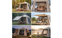 Leak-Resistant Inflatable Tent with Pump Heavy-Duty Oxford Cloth Inflatable Tent Windproof Shelter Long-Lasting for Family Trips