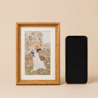 Solid Wood Frame Teak Photo Stand Modern Design Photo Frame Dual Use for Tabletop