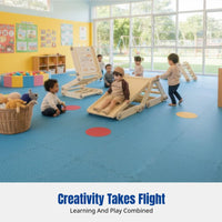 Indoor Climbing Frame for Children, HDPE Slide, Multi-Functional Playset, Space-Saving Foldable Design