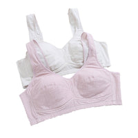Women's Plus Size Mesh Back Vest Style Post-Buckle Wide Strap Sports Sleep Bra