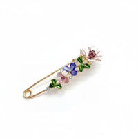Elegant Floral Safety Pin Brooch Large Decorative Safety Pin for Women