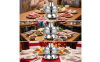 -Heated Hot Pot Traditional Hot Pot with Chimney Even-Heating Cookware for Home Dining, Restaurants
