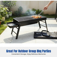 Charcoal Grill, Portable Folding BBQ, Stainless Steel, Detachable, for Patio, Camping, Complete Set