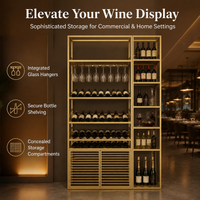 Luxury Metal Wine Rack, Freestanding Wine Bottle Holder, Commercial Storage for Bar, Hotel Display