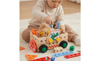 Educational Bus Toy Fine Motor Skills Wooden Screw Toy Educational Busy Activity Board for Preschool
