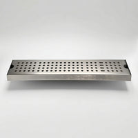Drip Tray with Perforated Top Rust-Resistant Coffee Drip Tray Low-Profile Stainless Steel Drain Box for Cafes
