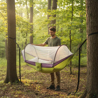 Anti-Rollover Bug Net Suspended Bed High-Density Mesh Camping Suspended Bed Lightweight Hanging Bed Long-Lasting for Children, Indoor