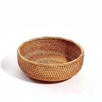 Multi-Functional Rattan Fruit Bowl Japanese Design Serving Platter for Desktop, Living Room, Kitchen