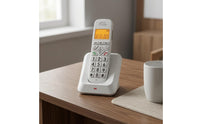 Raised Number Buttons Digital Cordless Telephone Slanted Cradle Landline Cordless Phone Memory Keys Desktop Phone Handset