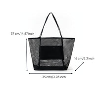 Breathable Mesh Tote Bag Structured Tote Bag with Inner Pocket Easy-Clean Portable for Beach