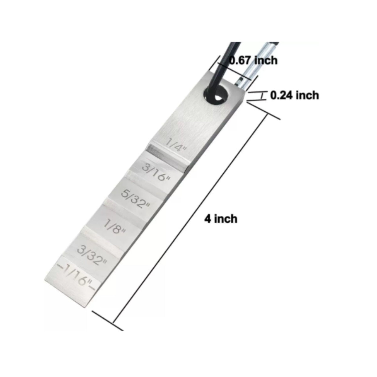 Engraved Imperial Markings Pipe Spacer Shim Tapered Pipe Spacer Gauge Hanging Hole Stepped Gauge Shim Brushed Silver