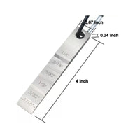 Engraved Imperial Markings Pipe Spacer Shim Tapered Pipe Spacer Gauge Hanging Hole Stepped Gauge Shim Brushed Silver