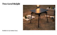 Foldable Design Adjustable Height Camp Table Lightweight Camping Equipment Compact Portable Furniture Quick Setup for Outdoor Enthusiasts, Road Trippers, Picnic, Barbecue, Tailgating, Beach