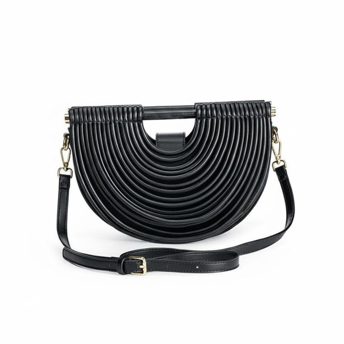 Summer Design Crescent Crossbody Bag Fashionable Crescent Handbag Structured Body Crescent-Shaped Shoulder Bag Fringe Element for Women, Daily Outings, Shopping