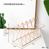 Mingqiang Nordic INS Minimalist Iron Art Bookends Desktop Book Holder Magazine Rack