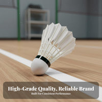 Badminton Birdies 12 Pack Solid Cork Head Badminton Shuttlecock Recreational Use Training Shuttlecock for Amateurs, Beginners, Outdoor, Backyard, Park