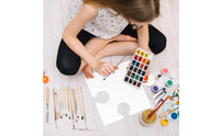 24 Pieces Customizable Blank Cardboard Puzzle Write-on Blank Jigsaw Puzzle White Creative for Crafters, Kids, Art Projects, Classroom Crafts, Birthday Parties