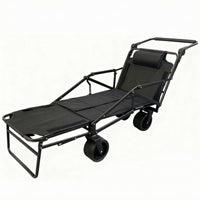 All Terrain Cart with Adjustable Backrest Heavy Duty Reclining Cart Easy to Store Folding Wagon Compact for Campers, Outdoor Enthusiasts, Camping, Picnics, Beach