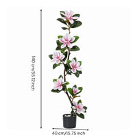 Artificial Magnolia Tree Decorative Faux Potted Plant Stable Artificial Plant with Planter Pot for Living Room, Office