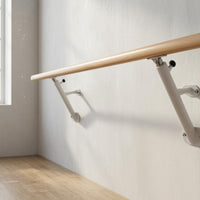 Wall-Mounted Dance Bar Professional Single-Rail Barre Wooden-Colored for Dance Studio, Stretching