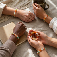 Natural Alashan Gobi Agate Colorful Beaded Bracelet