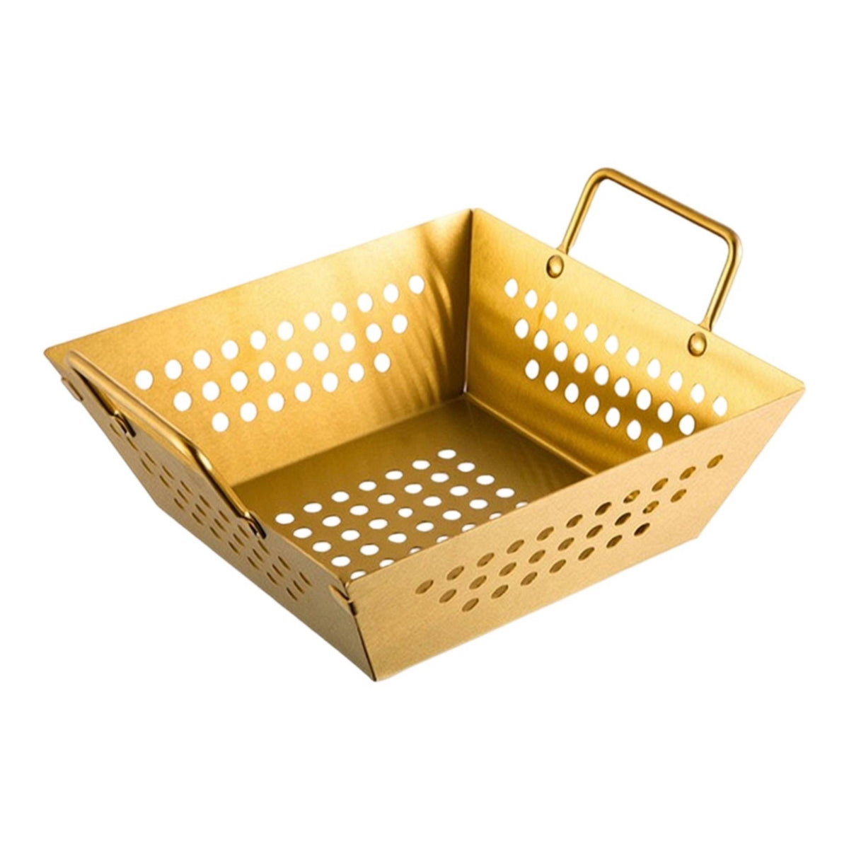 French Fries Basket Gilded Fry Basket Easy Grip Food Presentation Tray with Handle for Restaurants, Cafes