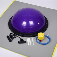 Half-Dome Balance 60cm Balance with Resistance Cord Glossy Half Exercise Ball for Fitness Enthusiasts, Yogis, Home Gym, Pilates Class