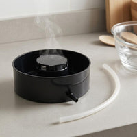 Black Steaming Attachment Plastic Steam Basket Round Vegetable Steamer Basket Easy to Clean