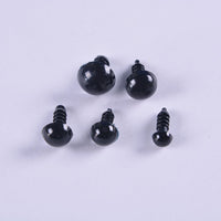 Black Safety Eyes with Washers for Amigurumi & Doll Making, 5-40mm Threaded Eyes for Crafts