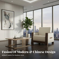 Single-Seater Armchair New Chinese design Upholstered leisure Chair Minimalist Design Indoor Furniture for residents, Meeting Room, Apartment, Bedroom