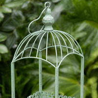 Cast Iron Hanging Planter, Vintage Square Hanging Basket with Chain, Painted Metal Planter for Balcony, Verandah & Patio