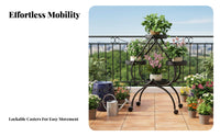 Multi-Tier Heart-Shaped Flower Rack Floor-Standing Heart-Shaped Planter Shelf Indoor & outdoorsdoor Use Plant Stand Space-Saving for Gardeners, Balcony, Living Room, Patio, Entryway