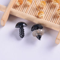 Black Safety Eyes with Washers for Amigurumi & Doll Making, 5-40mm Threaded Eyes for Crafts