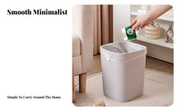 Square Plastic Trash Can Easy to Clean Lidless Garbage Bin Simple Paper Basket Minimalist Design Waste Bin with Bag Holder