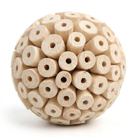 Parrot Chewing Toy Sola Ball, Sola Wood Parrot Gnawing Toy for Beak Grinding, Small and Medium Parrot Cage Toy for Energetic Bird Chewing