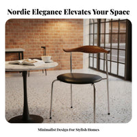 Minimalist Design Curved Back Dining Chair Thick Cushion Nordic Design Side Chair Sturdy Frame for Cafe Owners, Interior Designers, Homeowners, Restaurant, Living Room