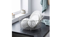 Drain Basket Resistant Stainless Steel Basket Airy Countertop Storage Organizer for Home Cooks, Kitchen