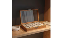 Bamboo Watch Collection Box Clear View Lid Wooden Watch Box Individual Organizer Debris-Resistant Removable Pillows for Men
