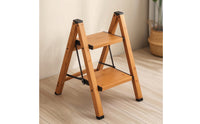 Step Ladder with Wide Pedals Reinforced Folding Step Ladder Compact Space-Saving for Homeowners, Kitchen, Pantry