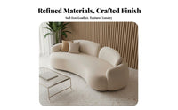 High-Density Foam Filling Irregular Shape Loveseat Skin-Friendly Curved Sofa Solid Wood Frame Modern Freeform Couch Ergonomic Support for Apartment Dwellers, Interior Designers, Design Enthusiasts