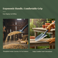 Sifting Shovel Head Wear Resistant Sifter Easy to Clean Smooth Edge Finish for Gardeners, Ranch Workers, Farm, Drain Cleaning