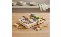 Wooden Barbecue Playset Educational Wooden Barbecue Play Set Realistic Design Grill Toy for Playroom, Kindergarten