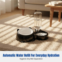 Pet Bowl, Slanted Cat Bowl, Automatic Water Replenishment, 2-in-1 Food & Water Dish for Cats and Dogs