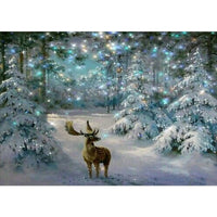 DIY Diamond Painting Kit, Luminous Deer Full Drill Cross Stitch for Home Decor