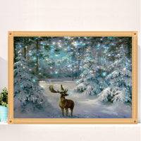 DIY Diamond Painting Kit, Luminous Deer Full Drill Cross Stitch for Home Decor