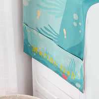 Printed Waterproof Dust Cover for Washing Machine or Refrigerator, Linen Blend Fabric