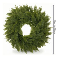 Faux Fir Wreath Soft Textured Decorations for Entrance, Mantel