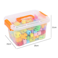 Wooden Lacing Beads Toy for Kids, Alphabet & Number Stringing Blocks for Early Education