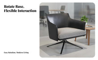 Minimalist Design Upholstered rotating Armchair Luxury Feel Lounge Chair Ergonomic Backrest Indoor Seating Plush Padding for Office Professionals, Homeowners, Interior Designers, Living Room, Reception Area, Bedroom, perusing corner