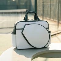 Structured Tennis Racket Bag Easy-Wipe Racket Bag with Shoulder Strap Crossbody Adjustable for Weekend Matches